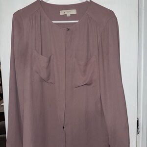 LOFT Mauve Button-Up Blouse